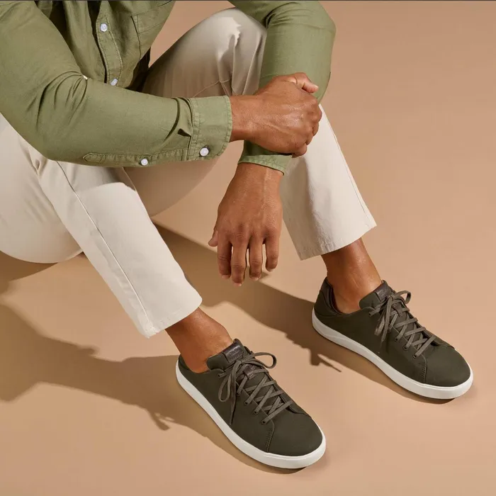 WaterFriendly Men Olukai Laeahi L Waxed Canvas Sneakers 8211 Husk