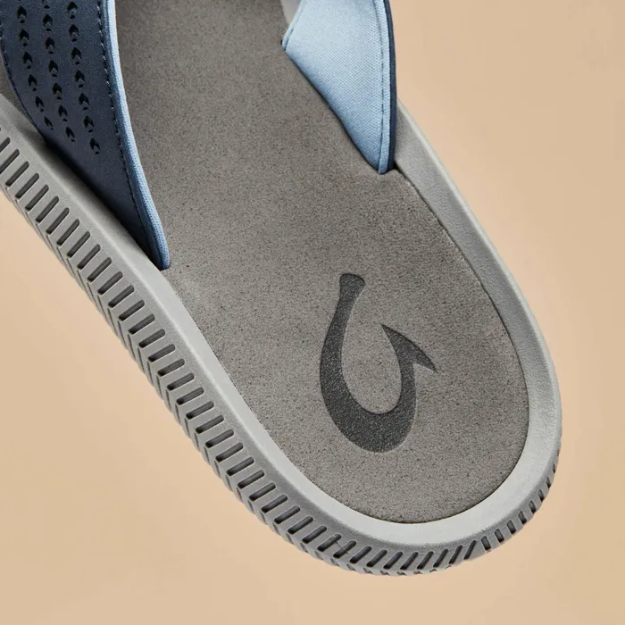WaterFriendly Men Olukai Ulele Beach Sandals 8211 Blue Depth Charcoal