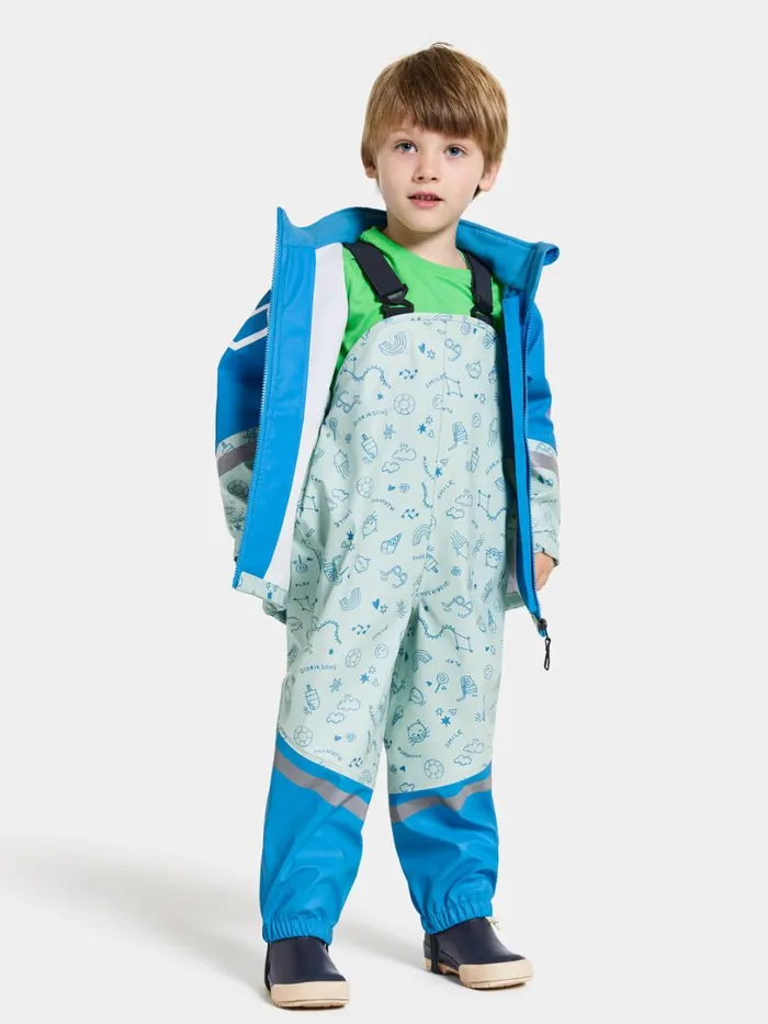 Waterman Printed Kids039 Set Galon Doodle Pale Mint Kids Didriksons Unlined Rain Set
