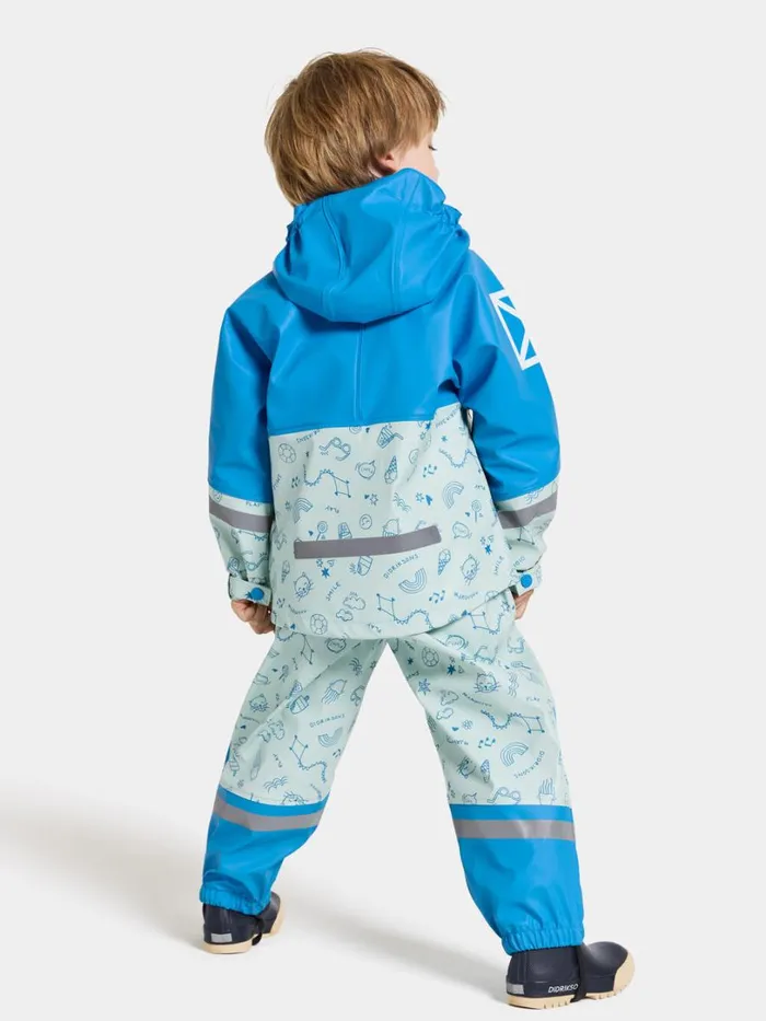 Waterman Printed Kids039 Set Galon Doodle Pale Mint Kids Didriksons Unlined Rain Set