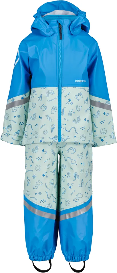 Waterman Printed Kids039 Set Galon Doodle Pale Mint Kids Didriksons Unlined Rain Set
