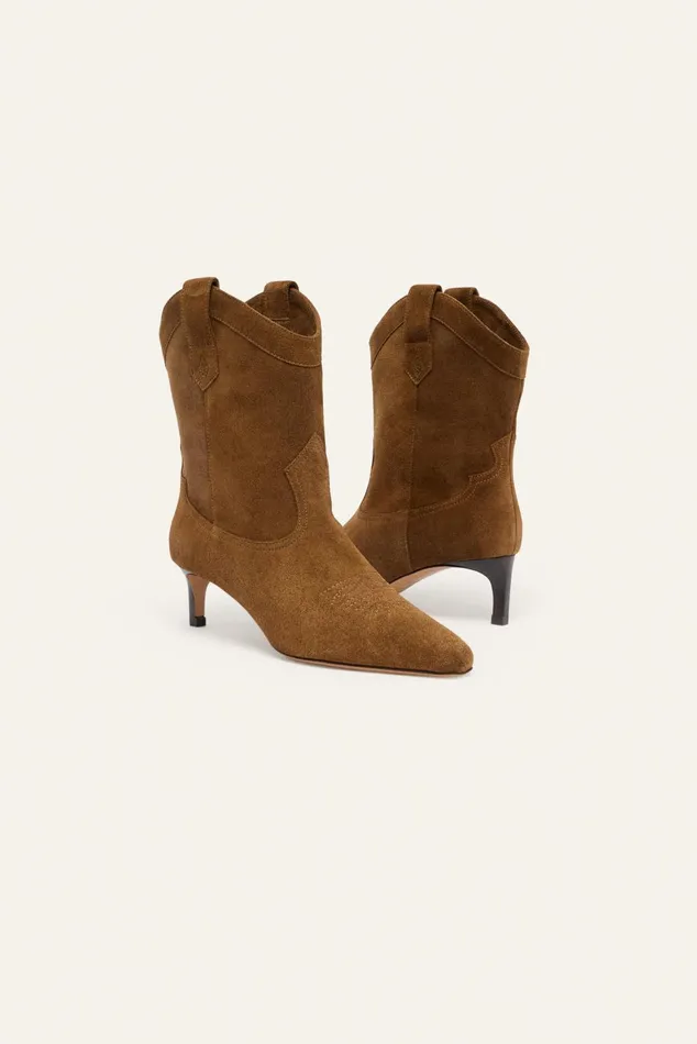 WesternStyle Ankle Boots Ciago Brown Women Baandsh Shoes