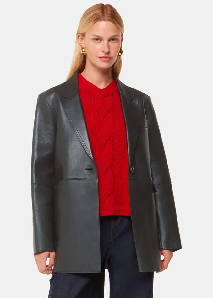 Whistles Coats and Jackets Black Katrina Clean Bonded Blazer 8211 Women