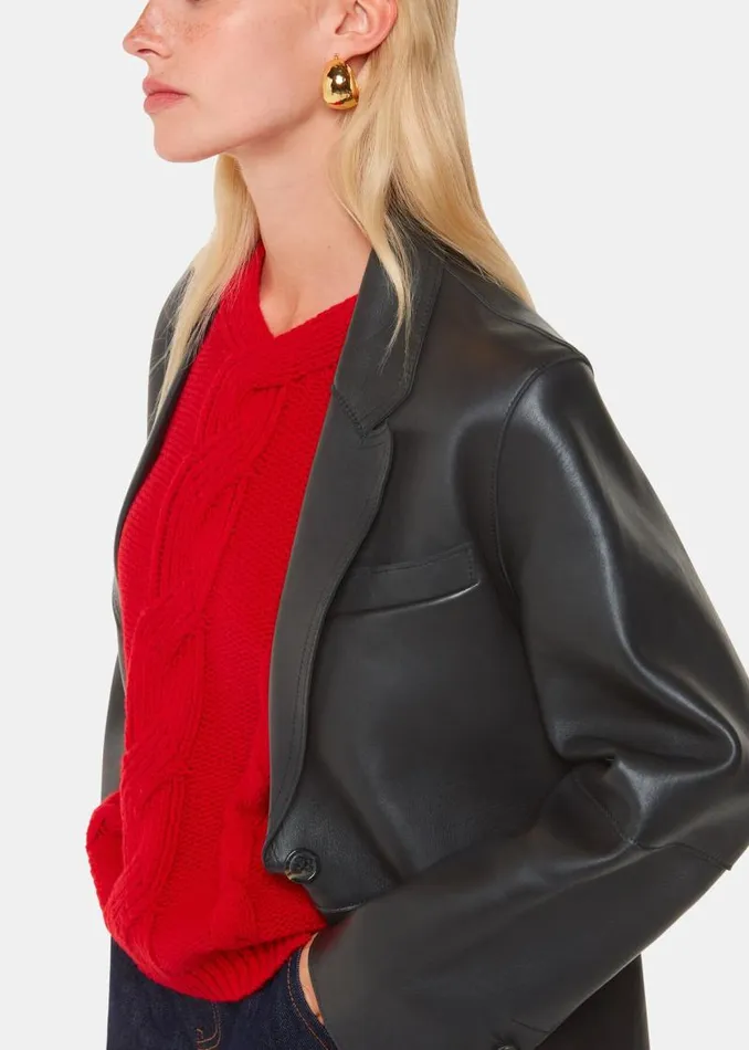 Whistles Coats and Jackets Black Katrina Clean Bonded Blazer 8211 Women