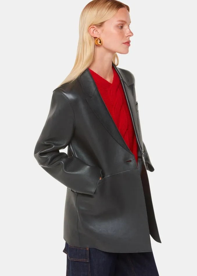 Whistles Coats and Jackets Black Katrina Clean Bonded Blazer 8211 Women