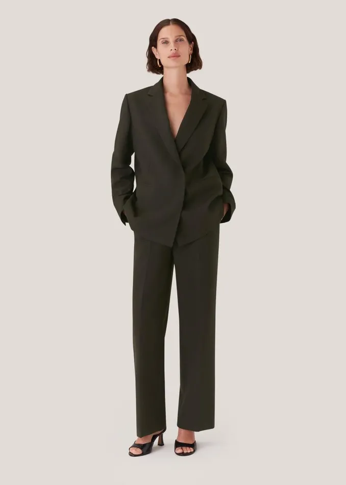 Whistles Coats and Jackets Dark Green Natalie Wool Blend Blazer 8211 Women
