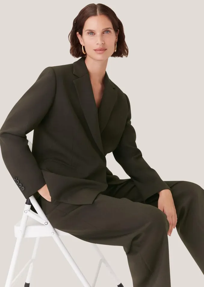 Whistles Coats and Jackets Dark Green Natalie Wool Blend Blazer 8211 Women