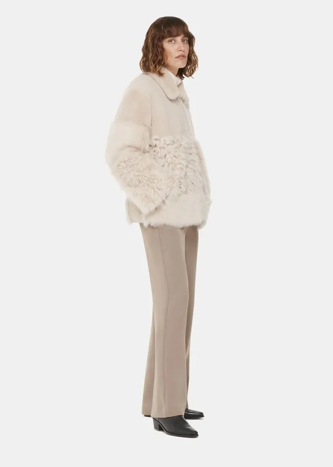 Whistles Coats and Jackets Ivory Hema Shearling Coat 8211 Women