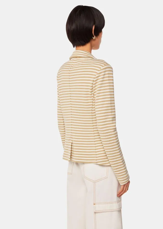 Whistles Coats and Jackets Ivory Slim Fit Jersey Jacket 8211 Women