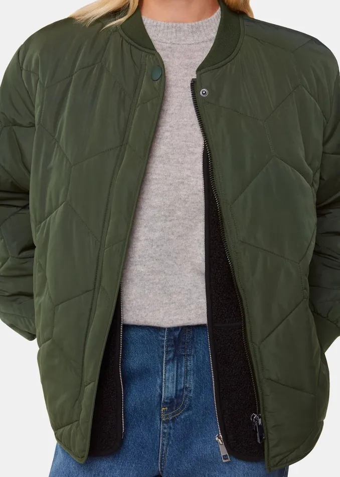Whistles Coats and Jackets Khaki Ida Short Quilted Coat 8211 Women