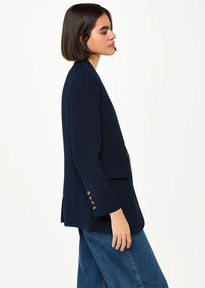 Whistles Coats and Jackets Navy Crepe Boyfriend Blazer 8211 Women