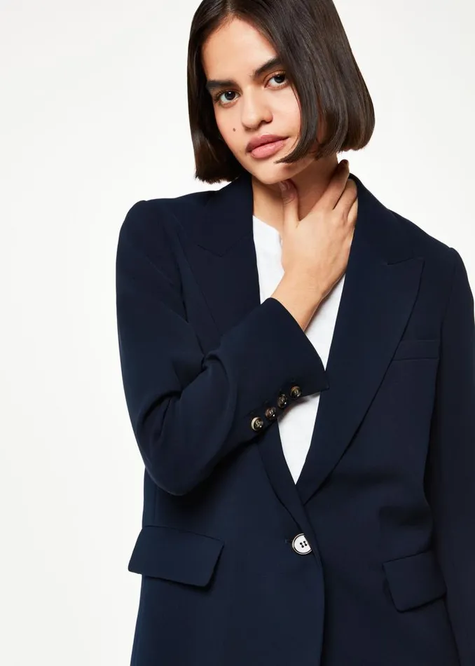 Whistles Coats and Jackets Navy Crepe Boyfriend Blazer 8211 Women