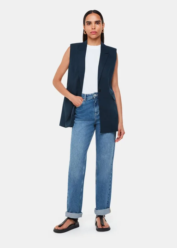 Whistles Coats and Jackets Navy Joss Sleeveless Blazer 8211 Women