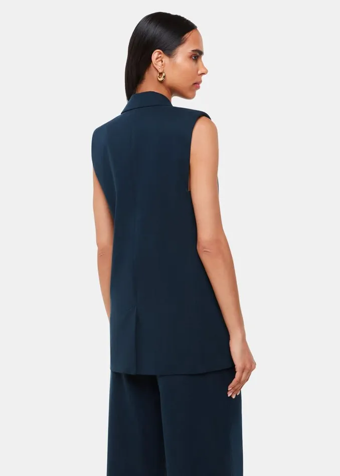 Whistles Coats and Jackets Navy Joss Sleeveless Blazer 8211 Women