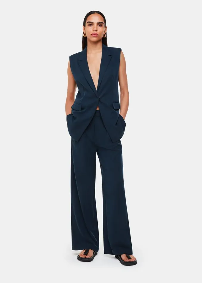 Whistles Coats and Jackets Navy Joss Sleeveless Blazer 8211 Women