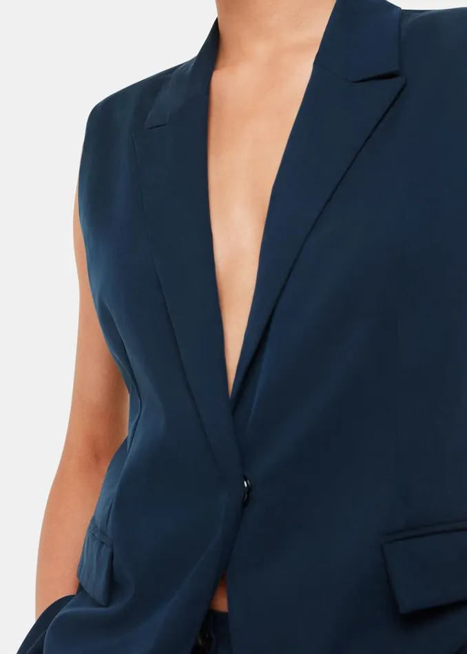 Whistles Coats and Jackets Navy Joss Sleeveless Blazer 8211 Women