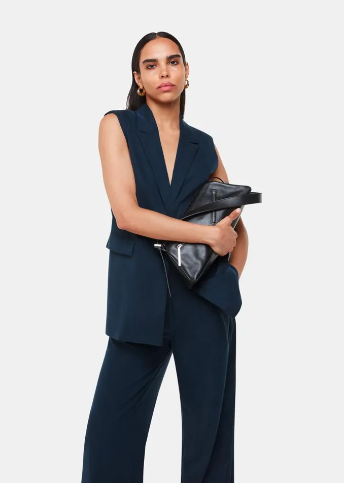 Whistles Coats and Jackets Navy Joss Sleeveless Blazer 8211 Women