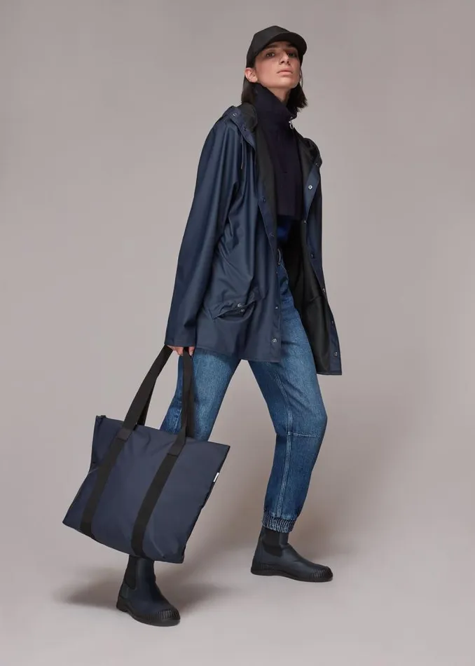 Whistles Coats and Jackets Navy Rains Hooded Jacket 8211 Women