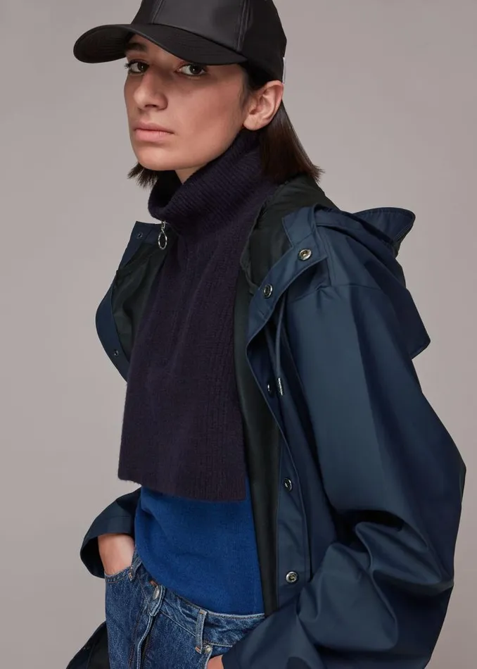 Whistles Coats and Jackets Navy Rains Hooded Jacket 8211 Women