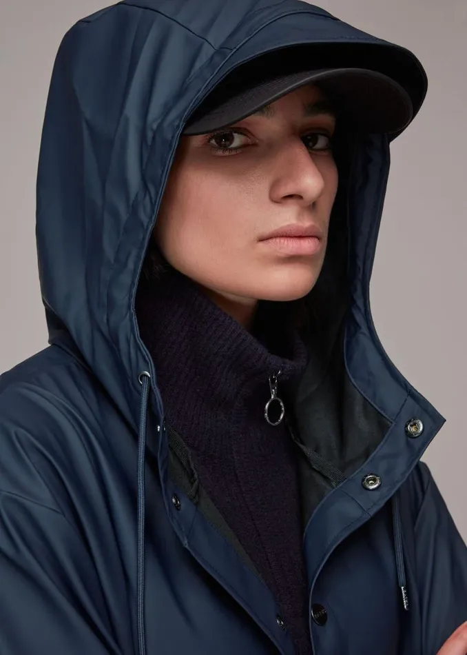 Whistles Coats and Jackets Navy Rains Hooded Jacket 8211 Women