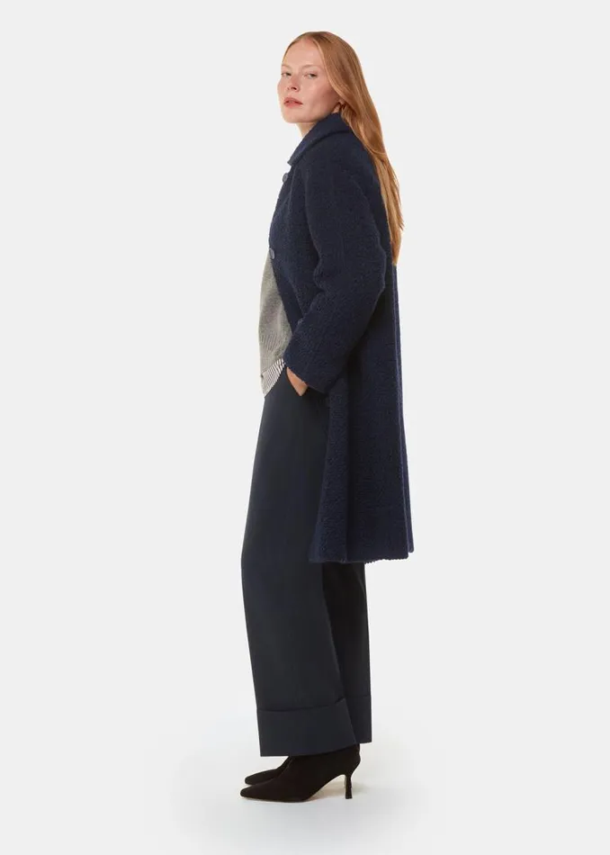 Whistles Coats and Jackets Navy Romy Boucle Coat 8211 Women