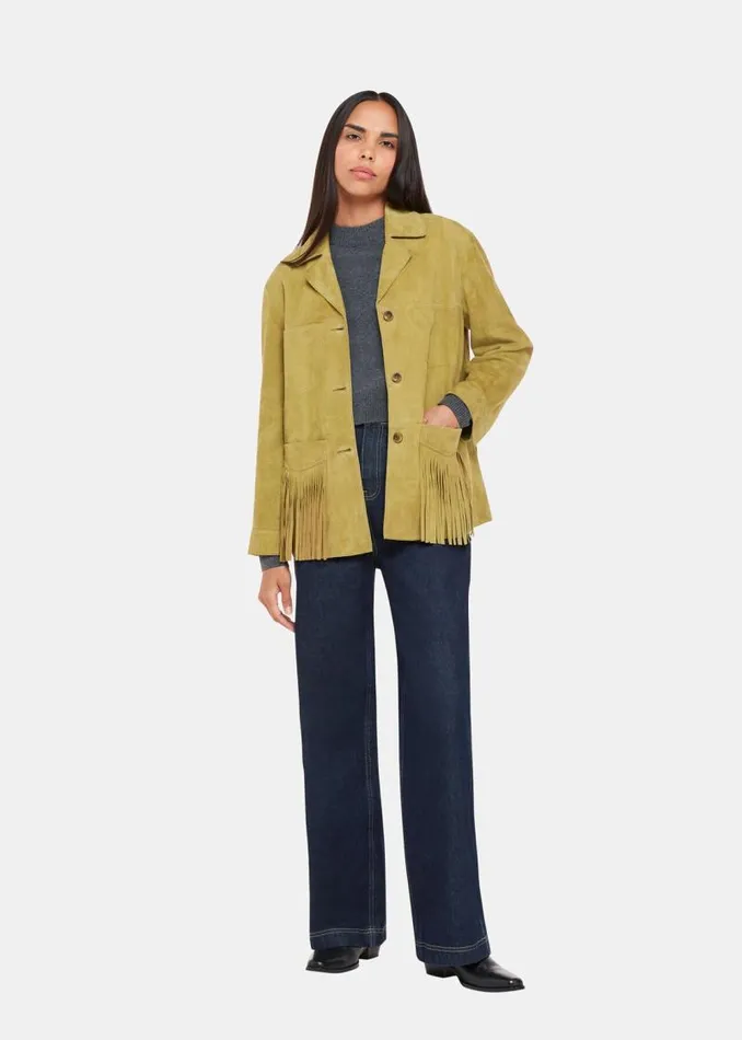 Whistles Coats and Jackets Neutral Lani Tassel Suede Jacket 8211 Women