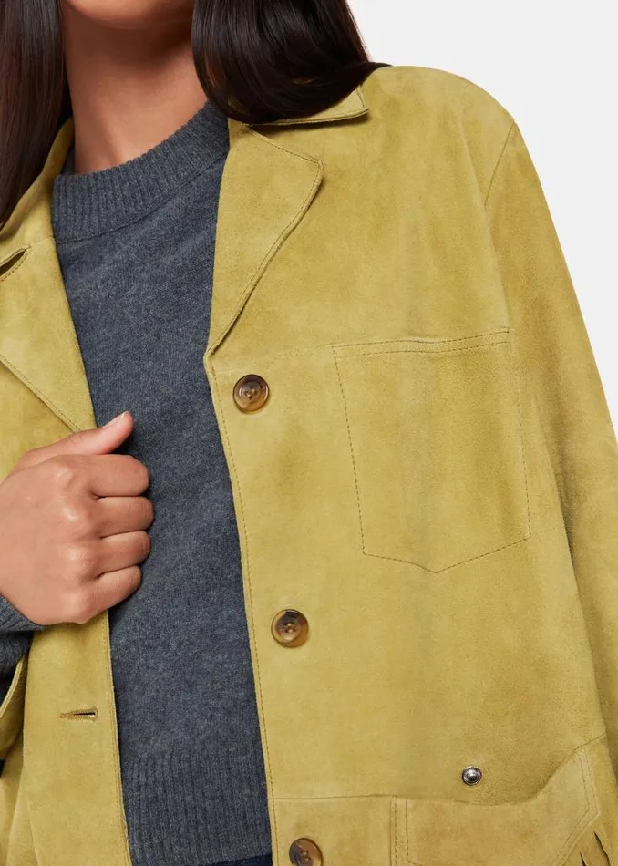 Whistles Coats and Jackets Neutral Lani Tassel Suede Jacket 8211 Women