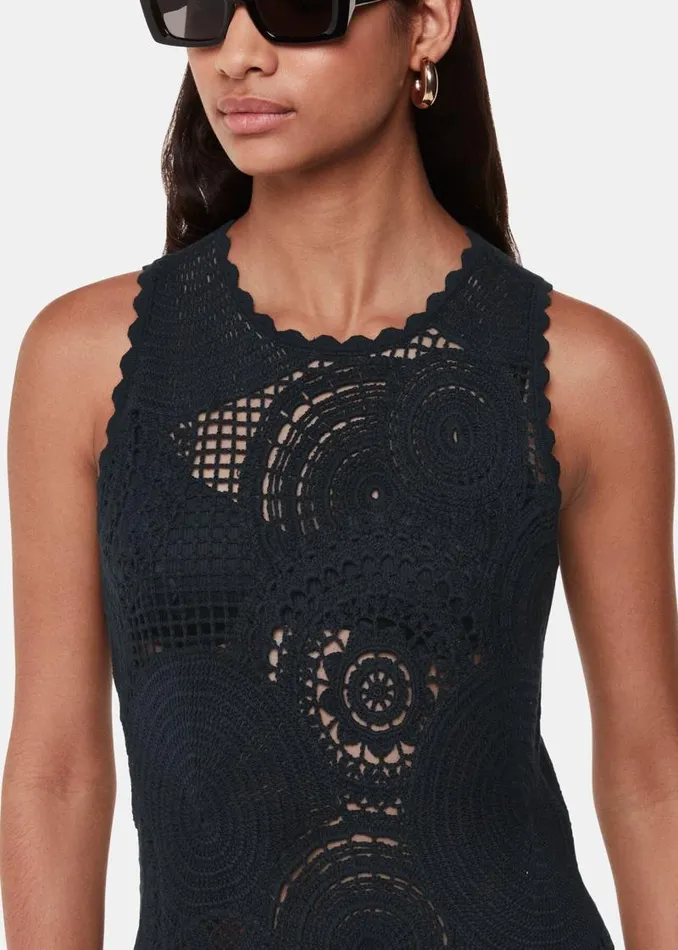 Whistles Dresses Black Crochet Circle Maxi Dress 8211 Women