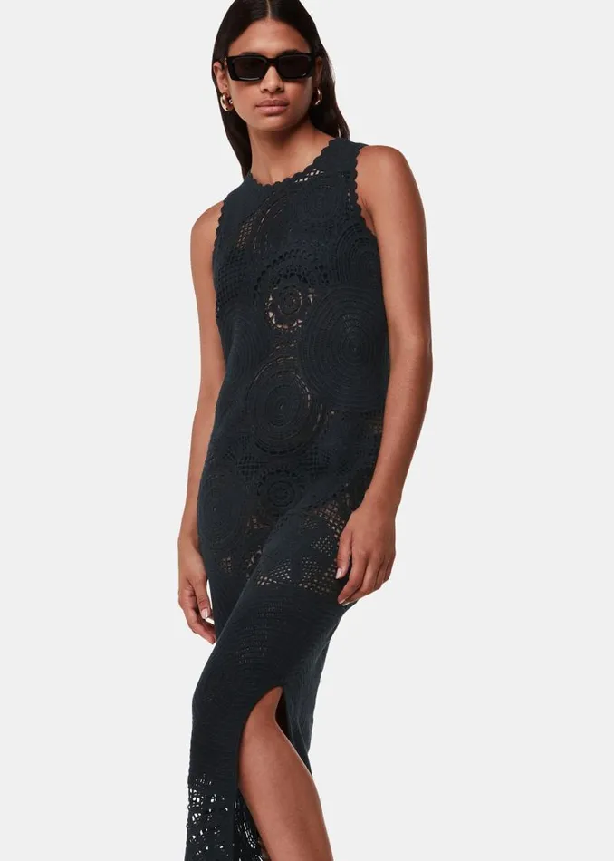 Whistles Dresses Black Crochet Circle Maxi Dress 8211 Women