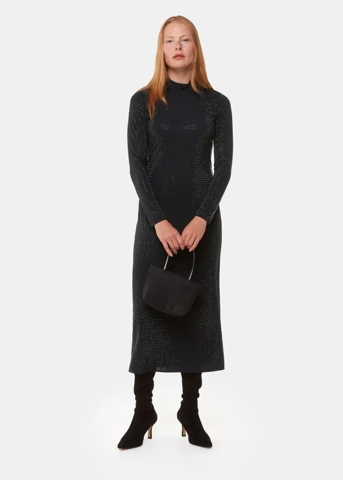 Whistles Dresses Black Hot Fix Jersey Midi Dress 8211 Women