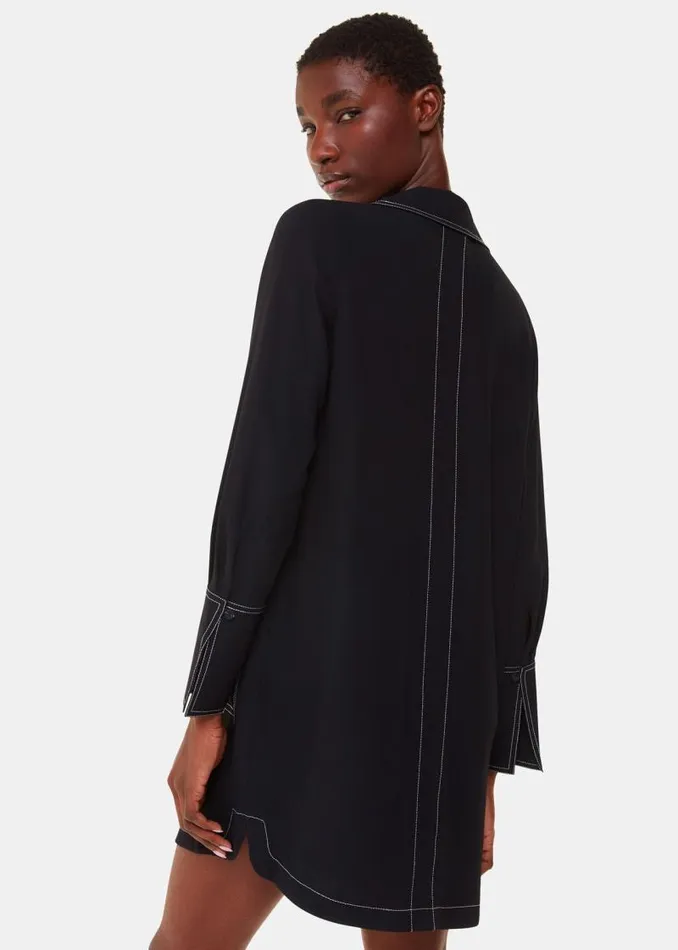 Whistles Dresses Black Topstitch Detail Shirt Dress 8211 Women
