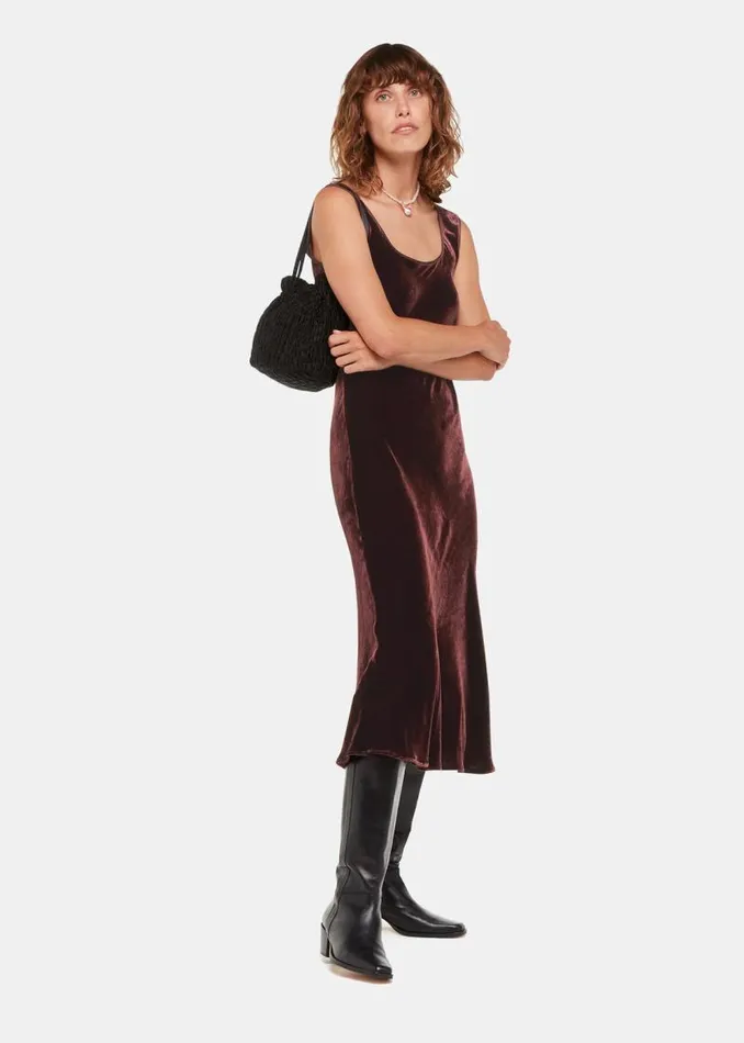 Whistles Dresses Brown Hai Velvet Sienna Dress 8211 Women