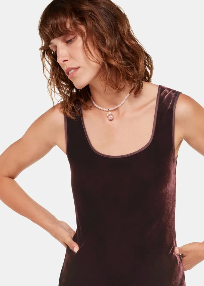 Whistles Dresses Brown Hai Velvet Sienna Dress 8211 Women