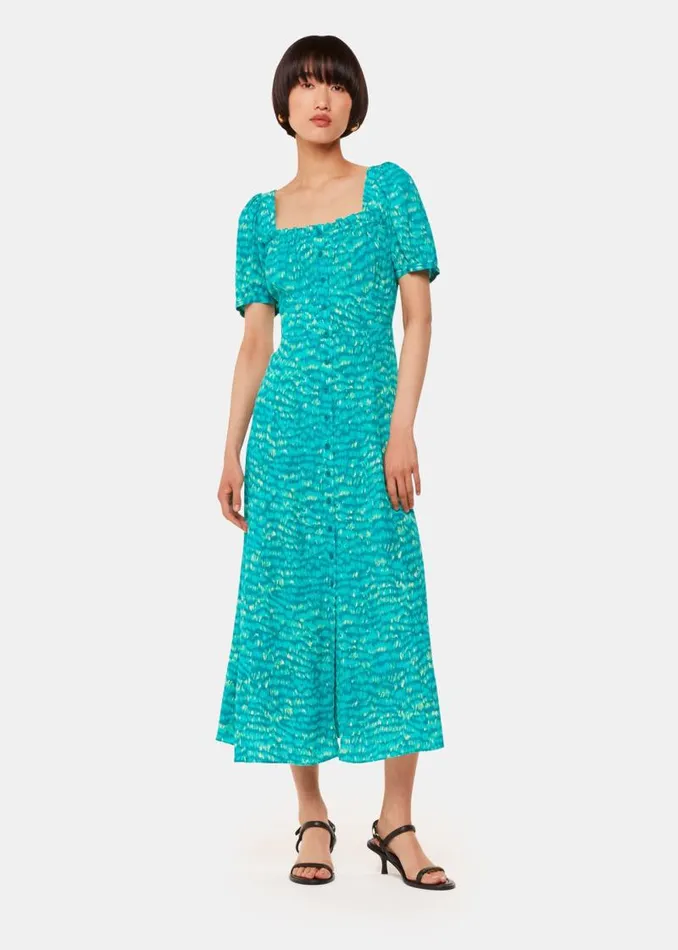 Whistles Dresses Green Sketched Grass Midi Dress 8211 Women