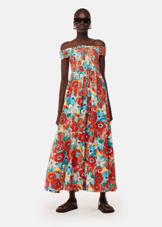 Whistles Dresses Multicolour Blossom Tulips Bardot Dress 8211 Women