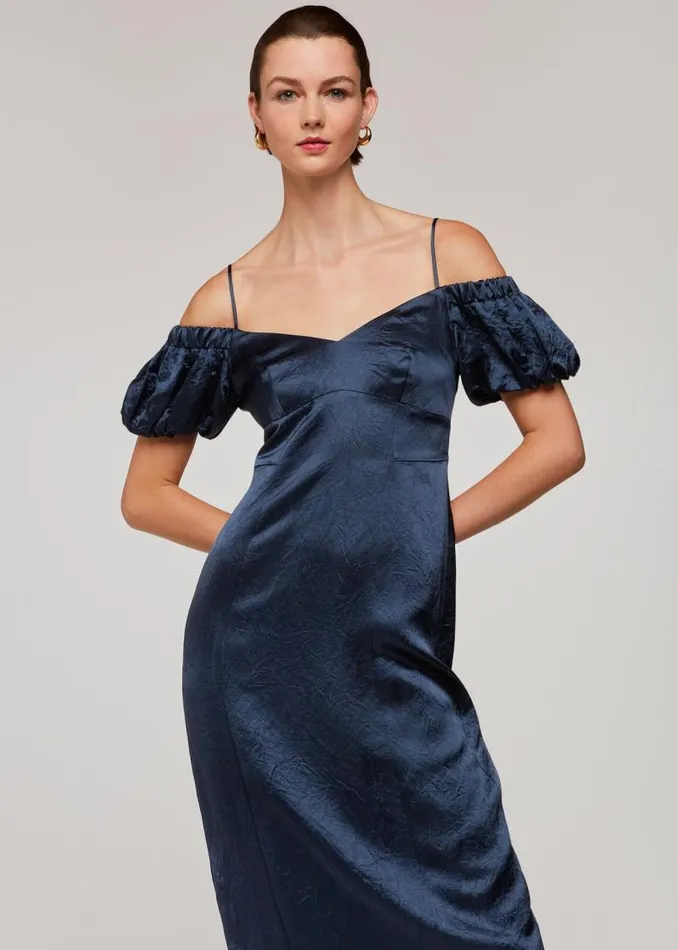 Whistles Dresses Navy Faye Bardot Dress 8211 Women