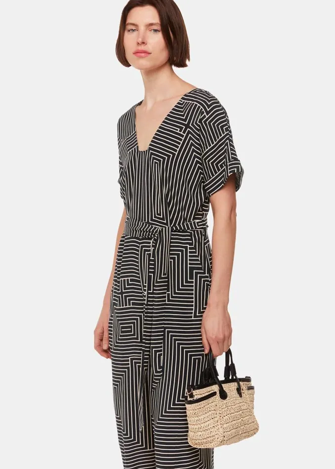Whistles Jumpsuits Black Angled Stripe Jumpsuit 8211 Women