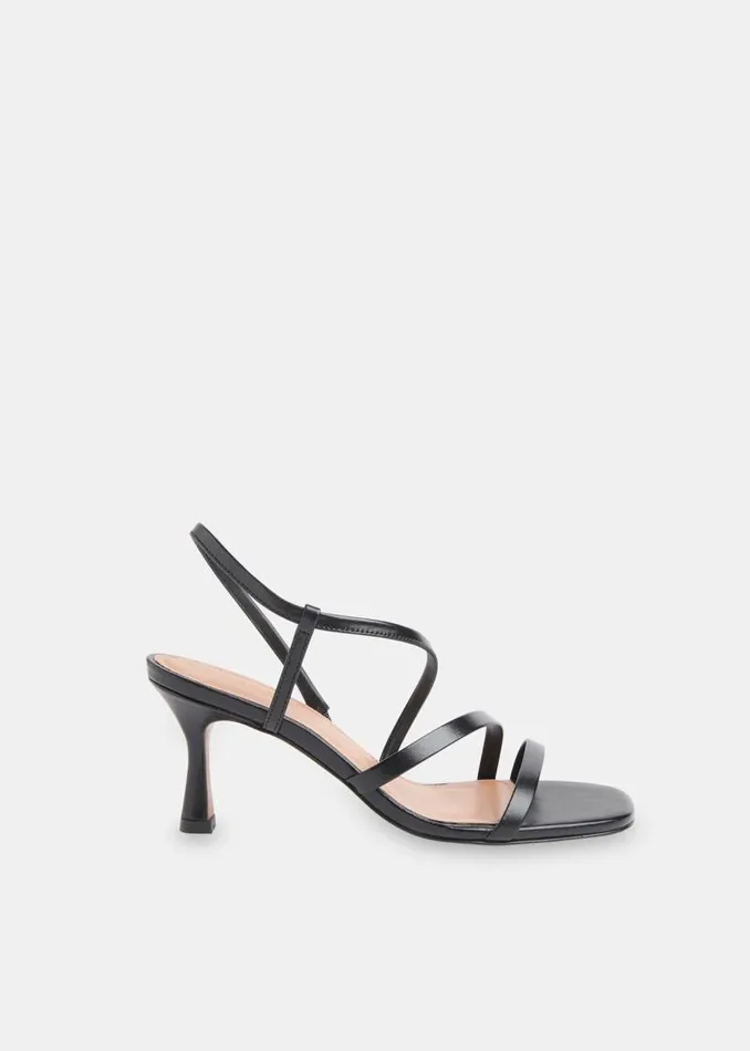 Whistles Leather Black Tenley Strappy Heeled Sandal 8211 Women