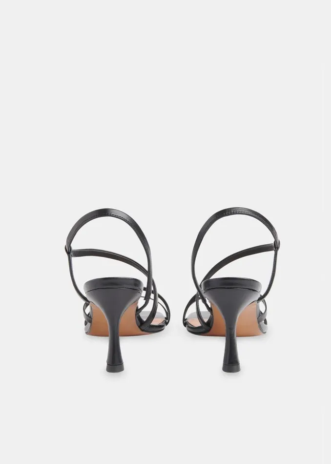 Whistles Leather Black Tenley Strappy Heeled Sandal 8211 Women