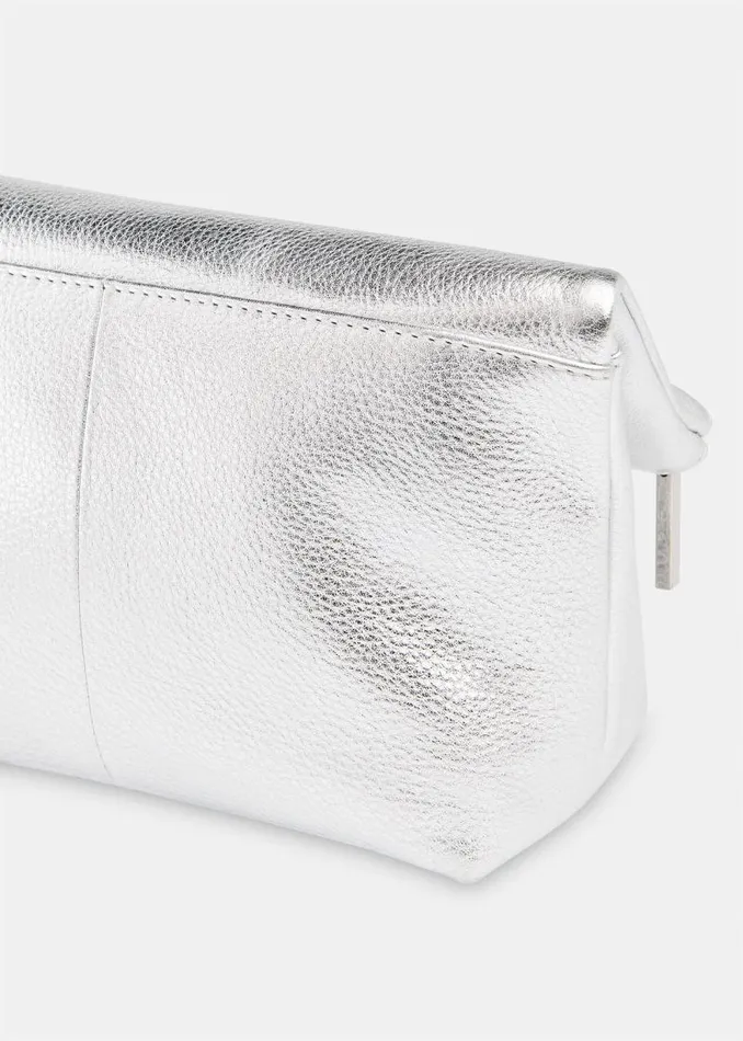 Whistles Leather Silver Cecilia Make Up Bag 8211 Women