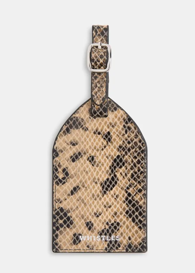 Whistles Leather Snake Print Snake Luggage Tag 8211 Women