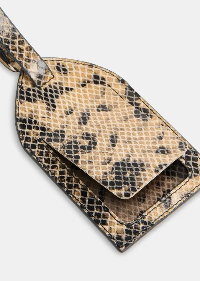 Whistles Leather Snake Print Snake Luggage Tag 8211 Women