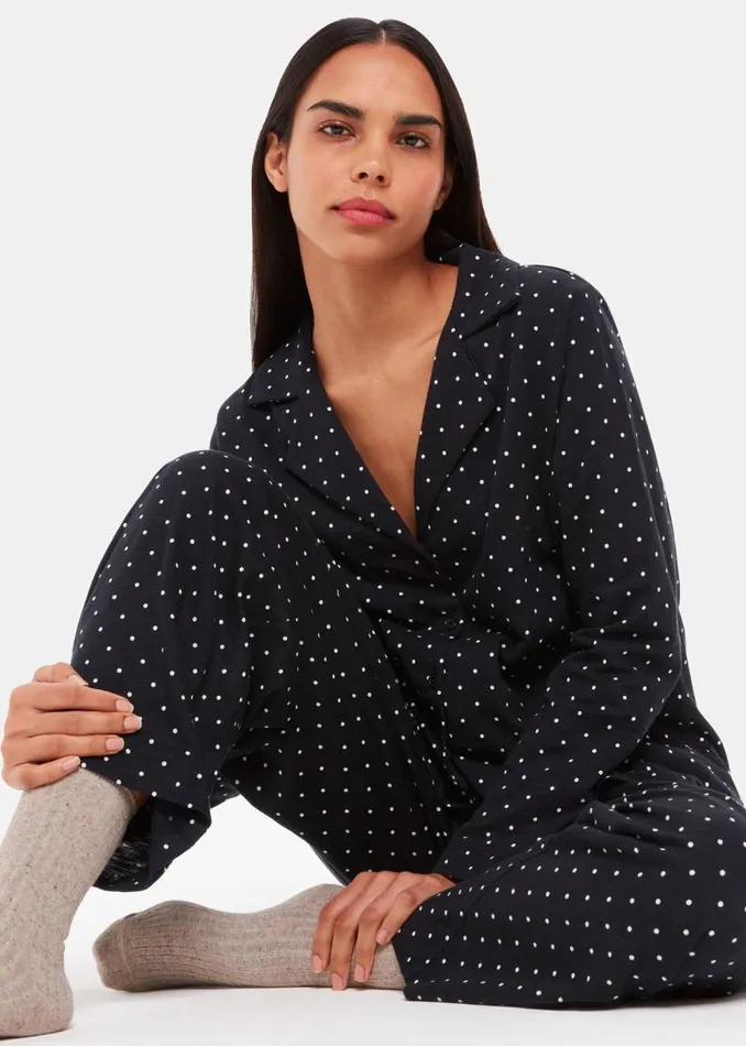 Whistles Pajamas Black Spot Print Pajama Set 8211 Women