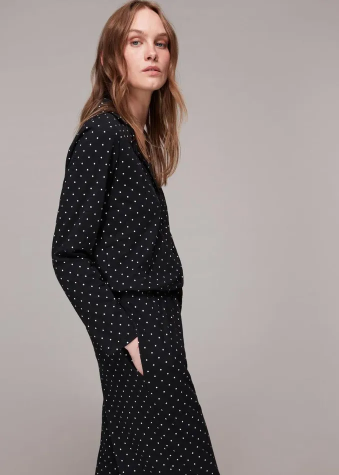 Whistles Pajamas Black Spot Print Pajama Set 8211 Women