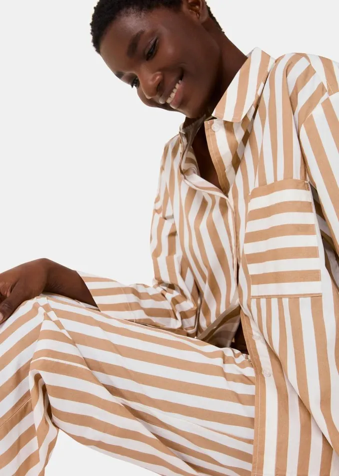 Whistles Pajamas Ivory Cotton Stripe Pajama Bottom 8211 Women