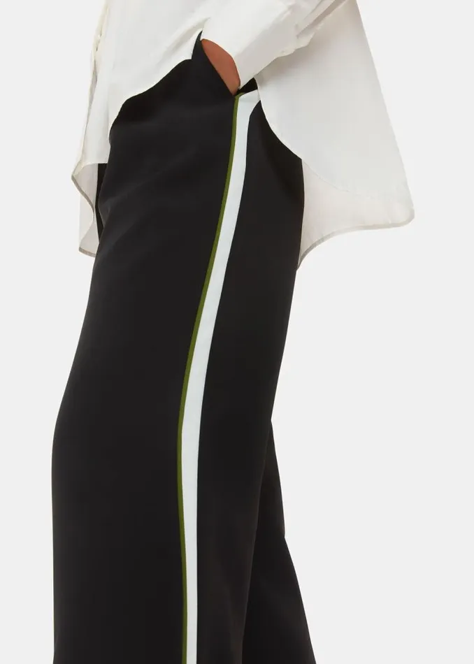 Whistles Pants Black Crepe Side Stripe Pants 8211 Women