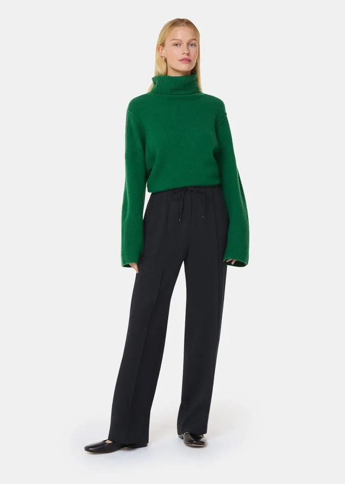 Whistles Pants Black Drawstring Waist Crepe Trouser 8211 Women