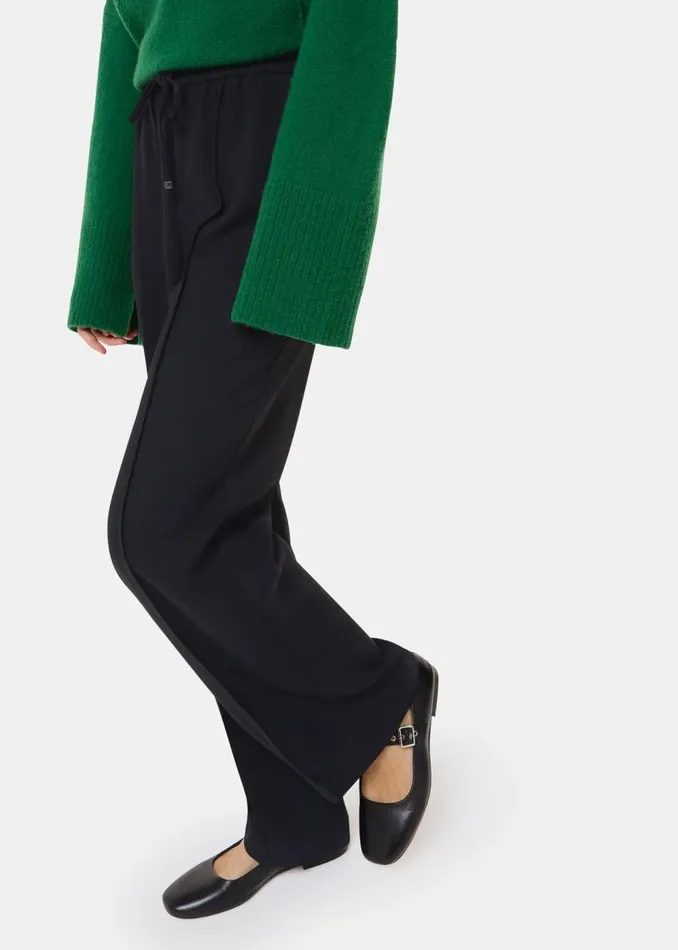 Whistles Pants Black Drawstring Waist Crepe Trouser 8211 Women