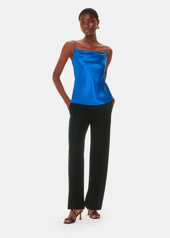 Whistles Pants Black Velvet Full Length Pants 8211 Women
