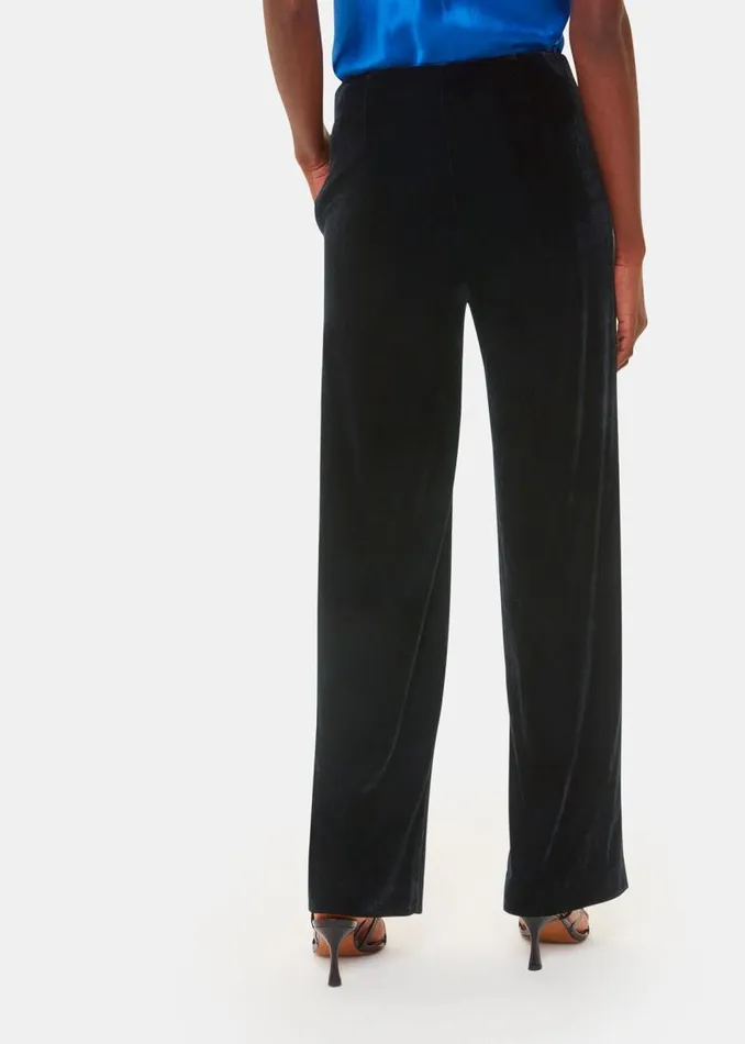 Whistles Pants Black Velvet Full Length Pants 8211 Women
